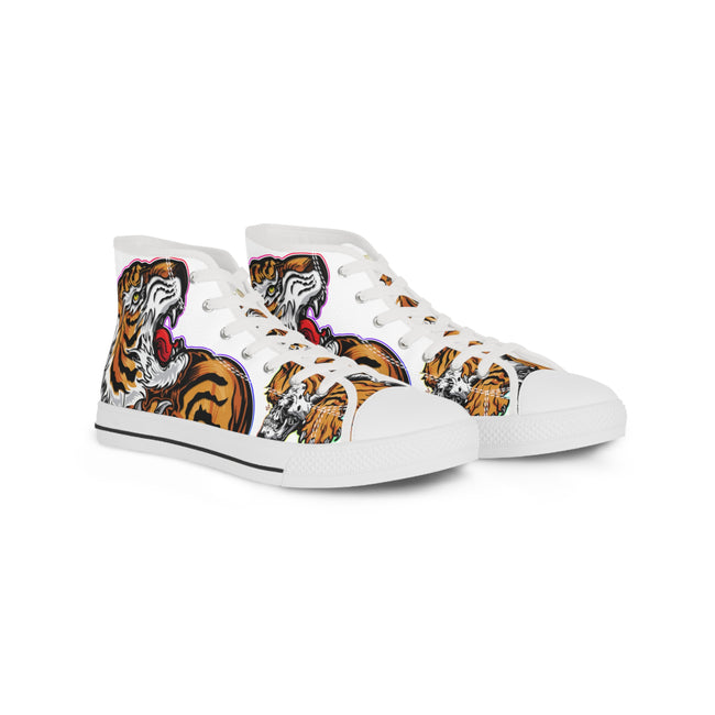 Baroque Tiger Shoes, Trendy High Top Sneakers, Unisex Canvas Shoes, Animal Print  Sneakers, Tiger Print Shoes, Hi Tops Canvas Shoes, Tiger Sneakers