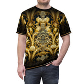 Golden Decadence T-Shirt Unisex Tee All Over Print T-Shirt Decorative Gold Tee | D20123