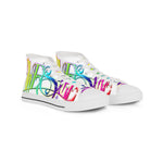 Awesome Graffiti Shoes, Unisex High Top Sneakers, Printed Canvas Shoes, Cool Colorful Shoes, Unisex Sneakers, Rainbow Colors Shoes