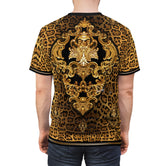 Leopard Print T-Shirt Unisex Tee Gold Medallion T-Shirt Animal Print Tee | 100167