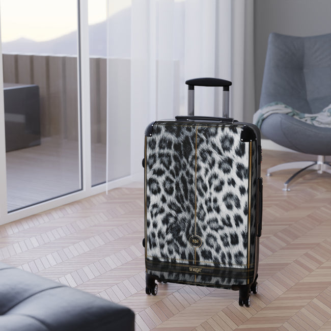 Snow Leopard Print Suitcase 3 Sizes Carry-on Suitcase Leopard Print Luggage Animal Print Suitcase Hard Shell | D20166