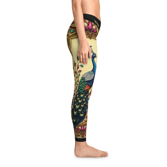 Decorative Peacock Leggings Women Casual Wear Peacock Print Leggings Women Lounge Wear Spandex Leggings | X3504