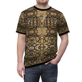Gold Embroidery T-Shirt Unisex Tee Zardouzi T-Shirt Decorative Gold Print Tee Unisex Shirt | D20059