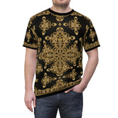 Russian Baroque T-Shirt Unisex Tee All Over Print T-Shirt Decorative Gold Tee Unisex T-Shirt  | D20039