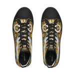 Majestic Baroque Shoes, Unisex High Top Sneakers, Decorative Canvas Shoes, Golden Baroque Sneakers, Trendy Unisex Shoes, Best Selling Sneakers | D20193