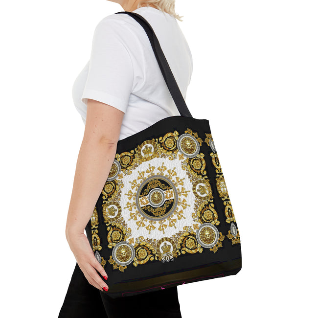 Golden Rococo Tote Bag Beauty of Florence Bag Baroque Handbag Canvas Tote Bag in 3 Sizes | 0016
