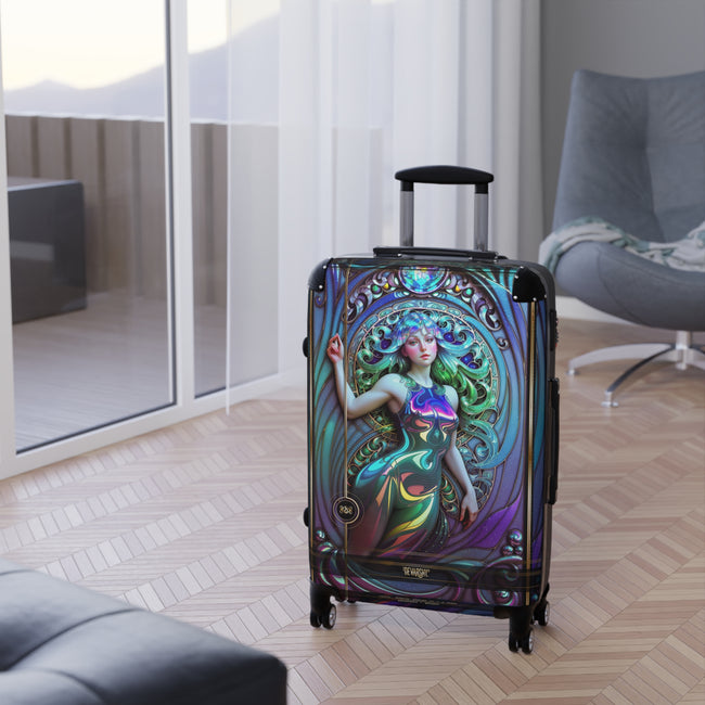 Feminine Art Suitcase Art Nouveau Travel Luggage Premium Hard Shell Suitcase Classical Art Print Carry on Suitcase | D20179