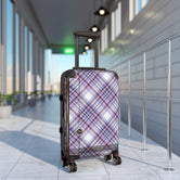 Tartan Plaid Suitcase Pink Stripes Travel Luggage Carry-on Suitcase Premium Hard Shell Suitcase