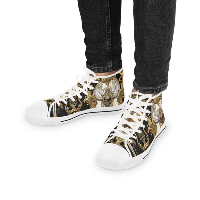 Baroque High Top Shoes, Unisex Sneakers, Hi Tops Canvas Shoes, Decorative Footwear, Baroque High Top Sneakers, Unisex Canvas Shoes | RB0080