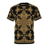 Russian Baroque T-Shirt Unisex Tee All Over Print T-Shirt Decorative Gold Tee Unisex T-Shirt  | D20039
