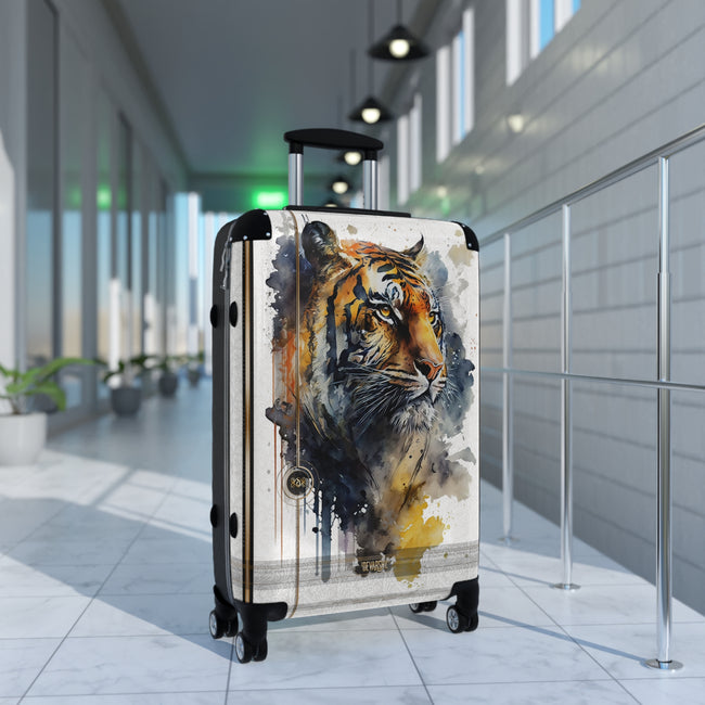 Watercolor Tiger Suitcase Carry-on Suitcase Painted Tiger Luggage Hard Shell Suitcase in 3 Sizes | X3348B