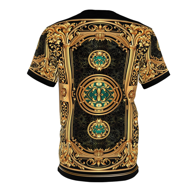 Gold Filigree T-Shirt Unisex Tee All Over Print T-Shirt Decorative Tee Unisex T-Shirt Golden Baroque T-Shirt | D20175