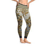 Golden Baroque Leggings Women Stretchy Pants Golden Lion Leggings Yoga Tights Women Casual wear Leggings | 104924