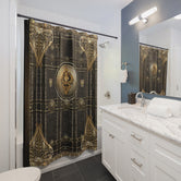 Baroque Shower Curtain Black Beauty Curtain Bathroom Curtain | 100356