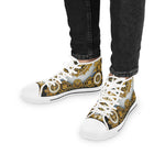 Majestic Baroque Shoes, Unisex High Top Sneakers, Decorative Canvas Shoes, Golden Baroque Sneakers, Trendy Unisex Shoes, Best Selling Sneakers | D20193