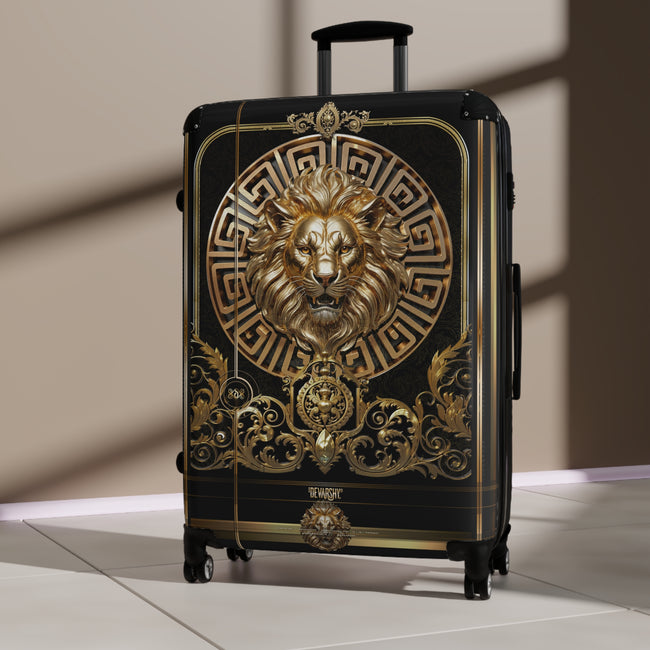 Greek Key Lion Suitcase Baroque Lion Luggage Carry-on Suitcase Premium Hard Shell Suitcase | 104922