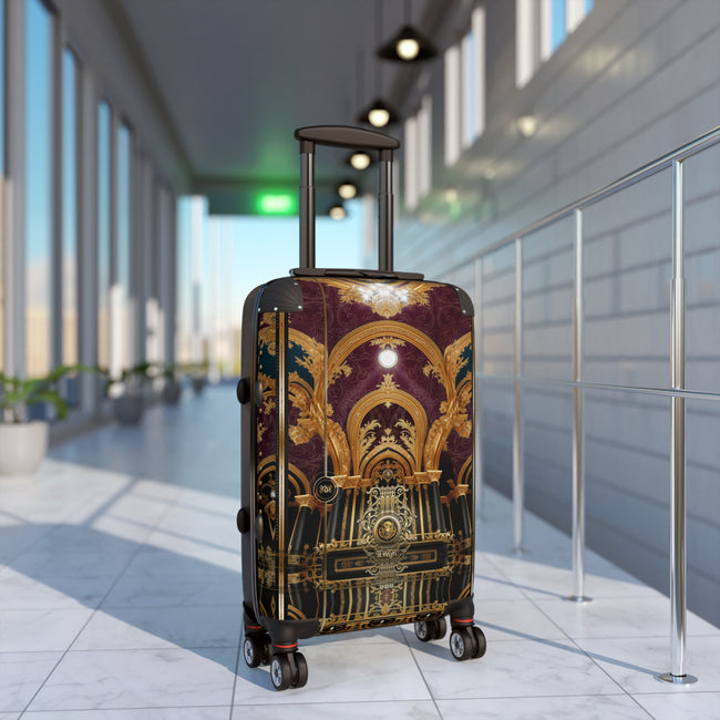 Baroque Burgundy Suitcase Golden Arch Luggage Carry-on Suitcase Hard Shell Suitcase with Wheels | D20218C