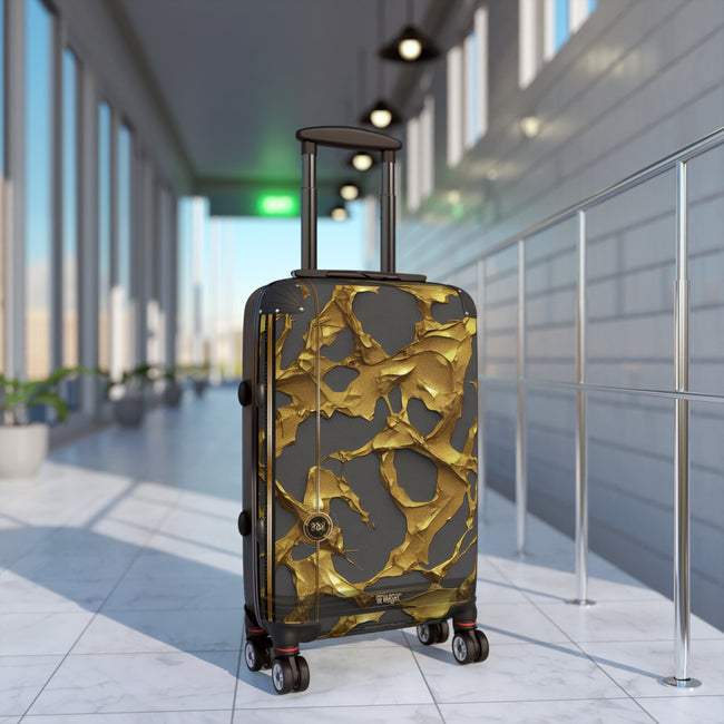 Molten Gold Suitcase Gold Print Luggage Premium Hard Shell Carry-on Suitcase Luxury Wheels Travel Suitcase | X3350