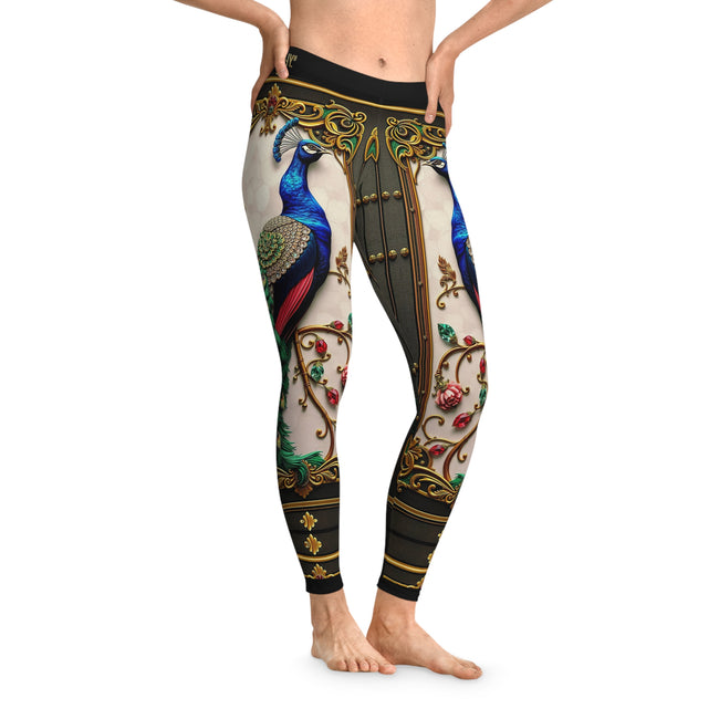 Peacock Leggings Women Casual Wear Peacock Print Leggings Best Gift For Peacock Lovers Spandex Leggings | X3505