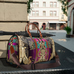 Shop our Striking Baroque Faux Leather Bag Decorative Travel Bag Colorful Duffle Bag PU Leather Luggage | 100368
