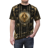 Black Beauty T-Shirt Unisex All Over Print Tee Gold Medallion T-Shirt Unisex Baroque Tee | 100356