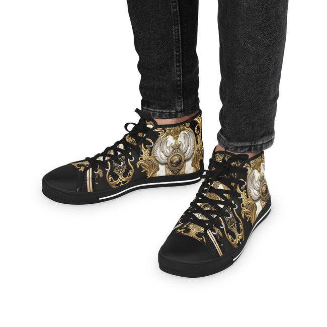 Baroque High Top Shoes, Unisex Sneakers, Hi Tops Canvas Shoes, Decorative Footwear, Baroque High Top Sneakers, Unisex Canvas Shoes | RB0080