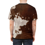 Cow Skin T-Shirt Unisex Tee All Over Print T-Shirt Cow Hide Tee Unisex T-Shirt Animal Print Tee | 11222