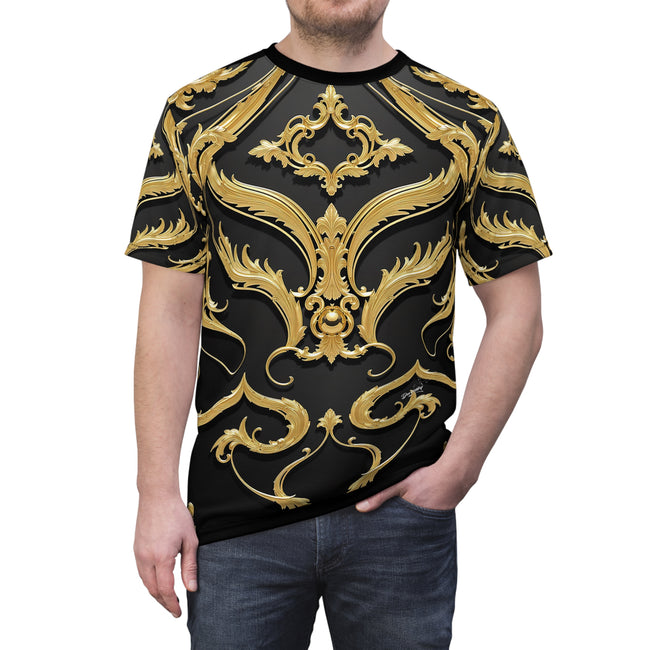 Golden Baroque T-Shirt Unisex All Over Print Tee Decorative Gold Unisex T-Shirt | 00005