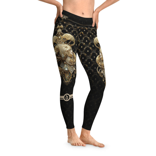 Black Leggings Baroque Angel Leggings Casual Wear Women Leggings Lounge Wear Spandex Leggings Women Bottom Wear | D20113