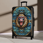 Happy Mandrill Suitcase Blue Florals Luggage Carry-on Suitcase Premium Hard Shell Suitcase with Wheels | X3412