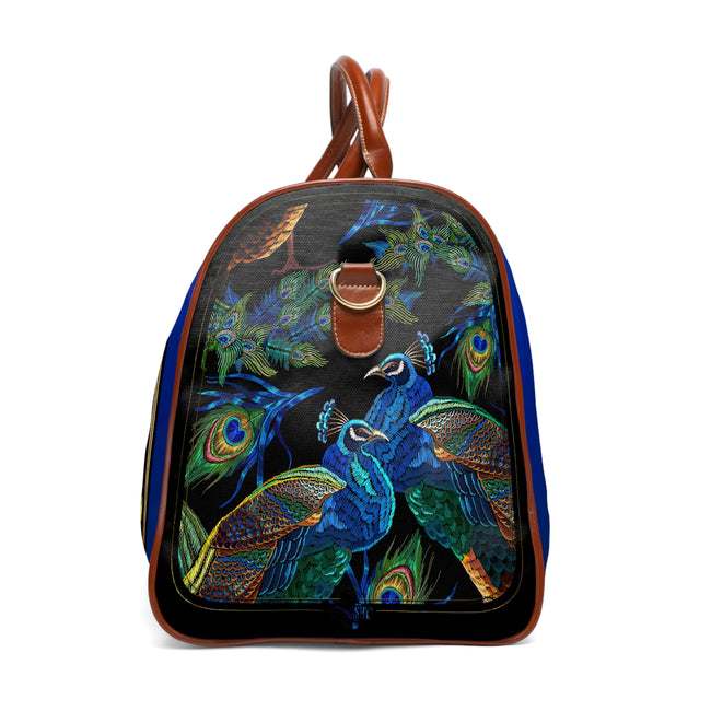 Capture Attention with Stunning PEACOCK Print Travel Bag Faux Leather Bag Beautiful Peacock Luggage Duffle Bag | D20029