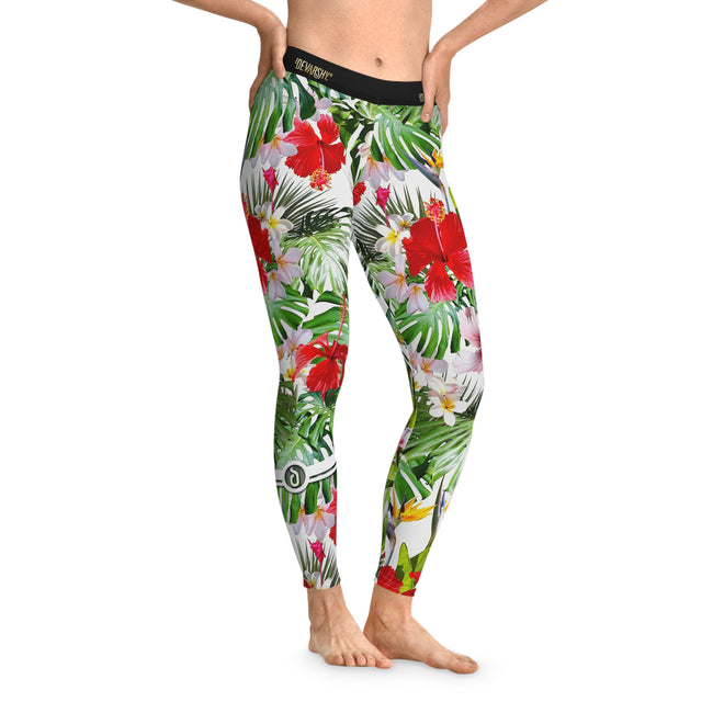 Hibiscus Florals Leggings Women Spandex Leggings Casual Wear Floral Print Leggings Best Gift Women Lounge Wear | 101017