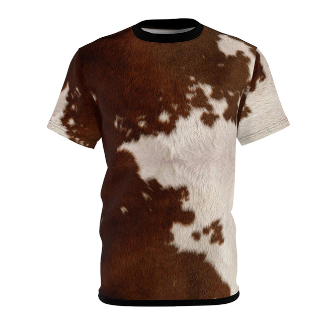 Cow Skin T-Shirt Unisex Tee All Over Print T-Shirt Cow Hide Tee Unisex T-Shirt Animal Print Tee | 11222