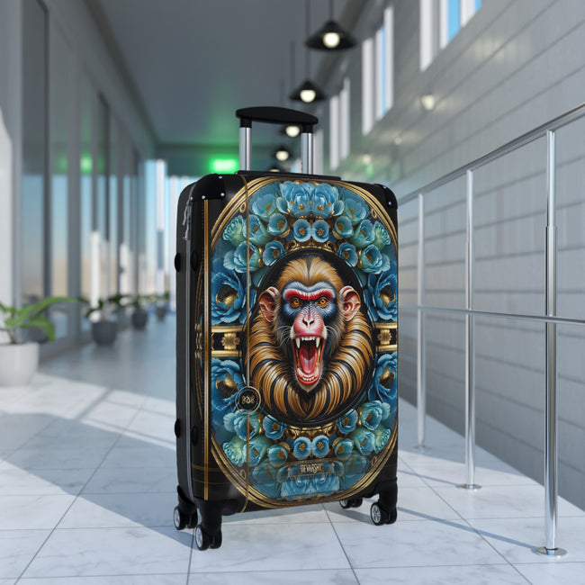 Happy Mandrill Suitcase Blue Florals Luggage Carry-on Suitcase Premium Hard Shell Suitcase with Wheels | X3412