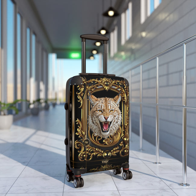 Lynx Cat Suitcase Golden Baroque Travel Luggage Carry-on Suitcase Premium Hard Shell Wheels Suitcase |  20EF551