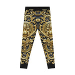 Baroque Angel Leggings Women Spandex Leggings Casual Wear Decorative Golden Leggings Women Lounge Wear | X3451