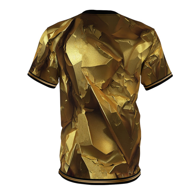 Metallic Gold T-Shirt Unisex Tee All Over Print Tee Textured Gold T-Shirt Unisex T-Shirt Gold Print Tee | X3346