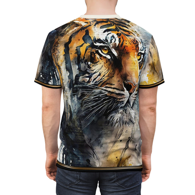 Watercolor Tiger T-Shirt Unisex Tee Hand Painted Lion Tee Unisex White T-Shirt | D20221