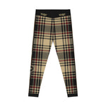 Brown Tartan Plaid Leggings Women Spandex Leggings Casual Wear Leggings Brown Check Leggings Women Lounge Wear