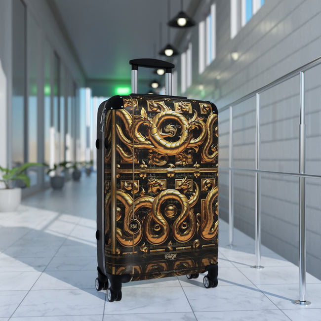 Golden Dragon Suitcase Carry-on Suitcase Gold Dragon Luggage Hard Shell Suitcase in 3 Sizes  | D20173
