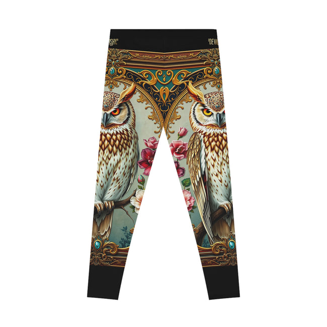 Big Owl Leggings Women Stretchy Pants Animal Print Yoga Tights Women Active wear Best Gift for Bird Lover Nature Inspired Clothing | X3494