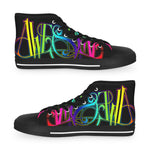 Awesome Graffiti Shoes, Unisex High Top Sneakers, Printed Canvas Shoes, Cool Colorful Shoes, Unisex Sneakers, Rainbow Colors Shoes