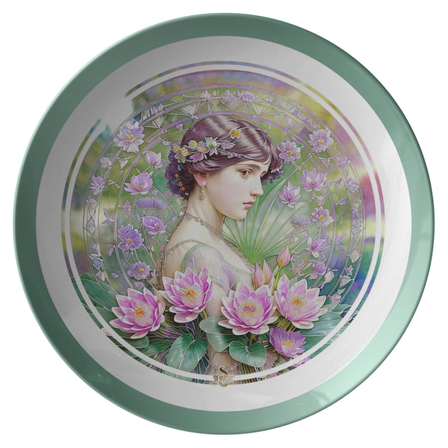 Art nouveau plate Printed Dinner Plate 10" Microwave dishwasher safe. Heavy ThermoSāf  | X9990
