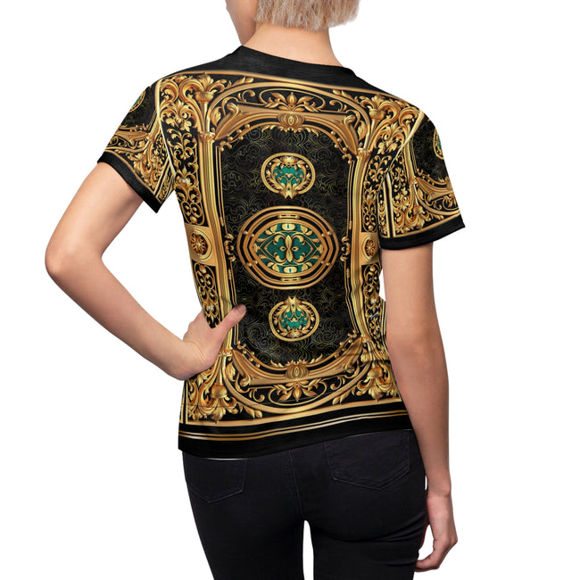 Gold Filigree T-Shirt Unisex Tee All Over Print T-Shirt Decorative Tee Unisex T-Shirt Golden Baroque T-Shirt | D20175