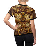 Gold Carving T-Shirt Unisex All Over Print Tee Ornate Brown Unisex T-Shirt Baroque Tee