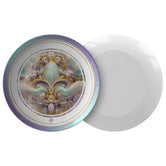 Baroque plate 10" Printed Dinner Plate Microwave safe cutlery Subtle pastel colors dinnerware Digital Print plate for dinner and parties.