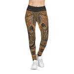 Ornate Leopard Print Leggings Baroque Leggings Animal Print Leggings Women Spandex Leggings  Casual Wear | D20114B