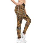 Ornate Leopard Print Leggings Baroque Leggings Animal Print Leggings Women Spandex Leggings  Casual Wear | D20114B