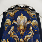 Baroque Fleur Shower Curtain Decorative Blue Curtain Bathroom Curtain | D20154