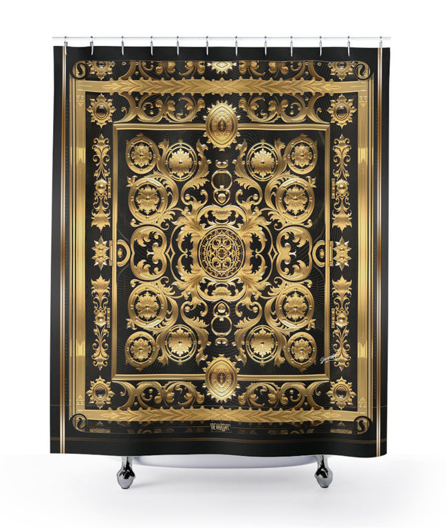 Baroque Elegance Shower Curtain Decorative Gold Curtain For Bathroom | D20191